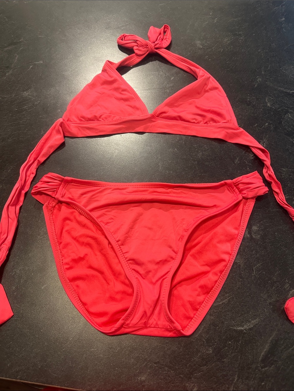 Women's Halter Bikini Set - Bright Coral Red